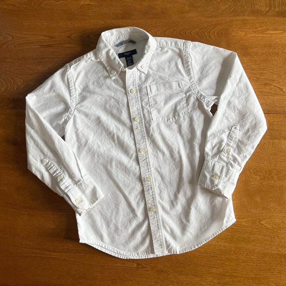 Gap Factory white oxford button-down shirt S 6-7